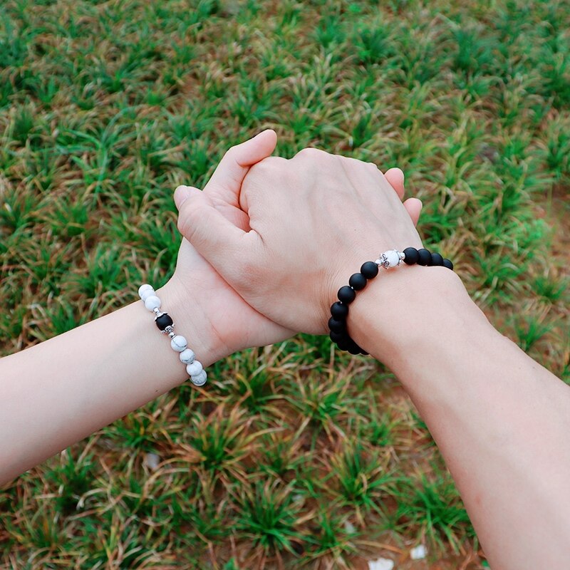 2pcs/set Magnet Bracelet Couple Vintage Stone