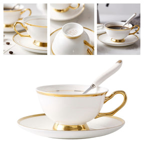 Europe Noble Bone China Coffee Cup Saucer Spoon Set 200ml