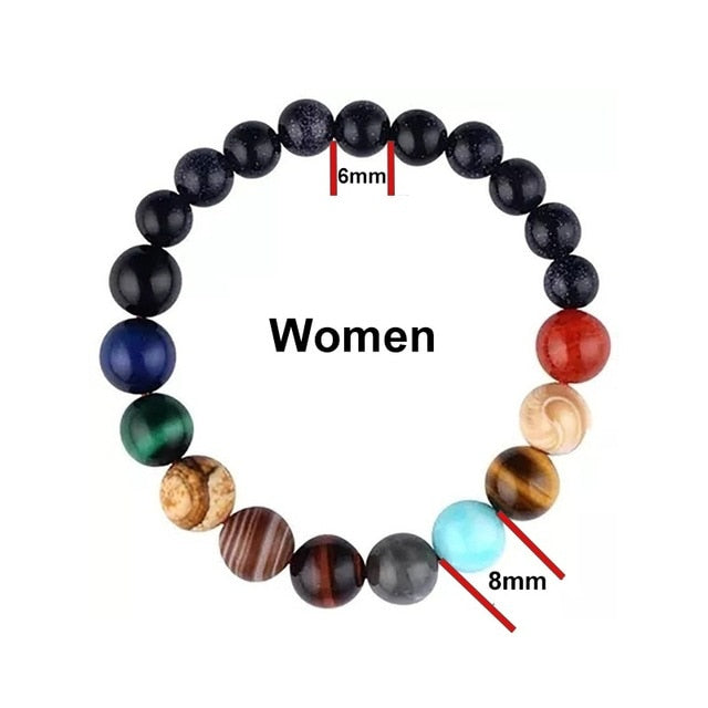 Lovers Eight Planets Natural Stone Bracelet