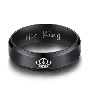 Her King His Queen Couple Crown Rings