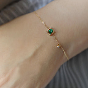 Emerald Crystal Chain Bracelet