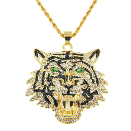 Tiger Crystal Pendant Necklace