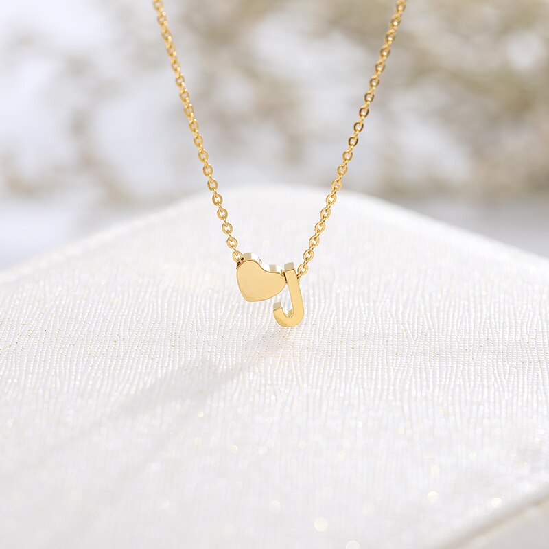 Letter Heart Initial Necklaces