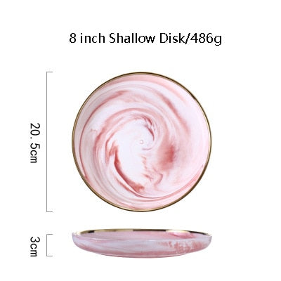 Pink Marbe Dinnerware Dinner Plates