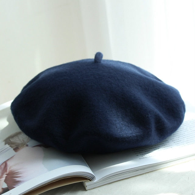 Autumn Winter Hat 100%  Wool Thick  Berets French Artist Beret