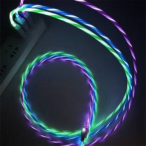 LED Glow Flowing Data USB Charger