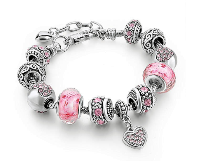 Tourmaline Heart Charm Bracelet