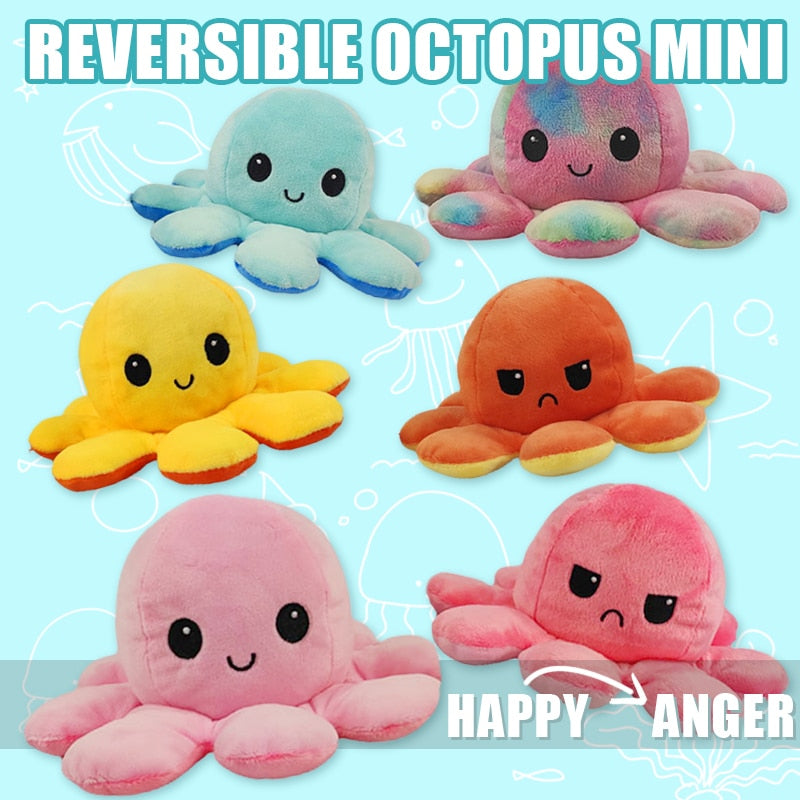 Reversible Flip Octopus Stuffed Plush Doll