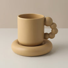 Creative Handmade Flower Coffee Cup with Plate