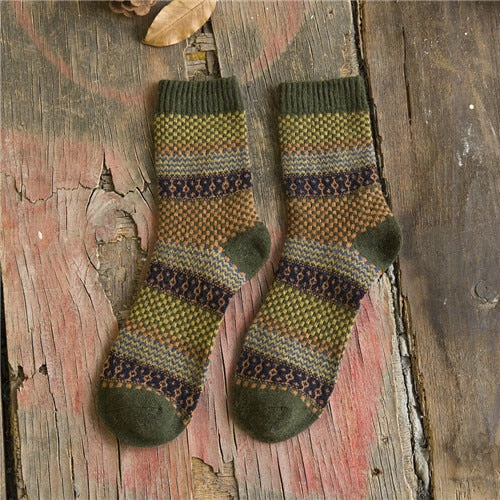 Striped Warm Thick Wool Socks