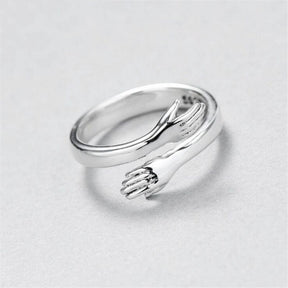 Personality Silver Plated Love Hug Rings