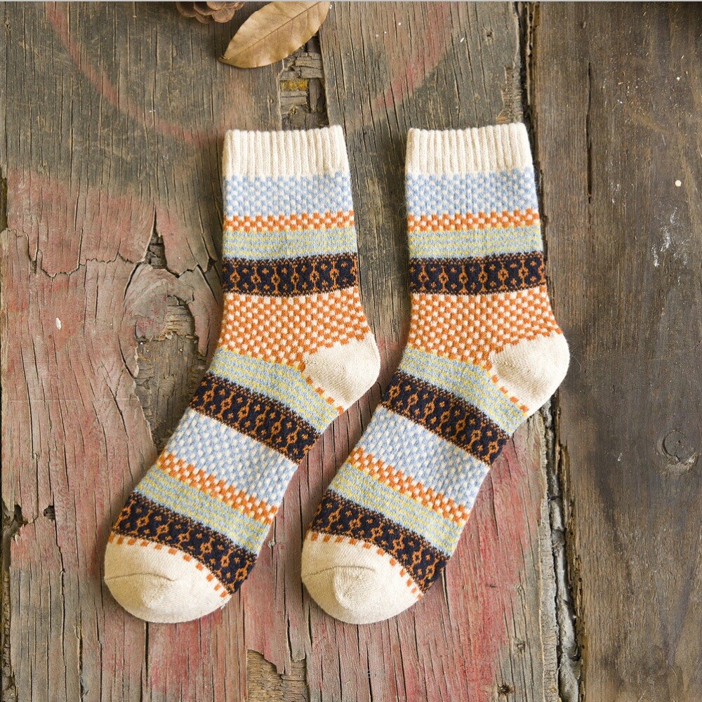 Striped Warm Thick Wool Socks