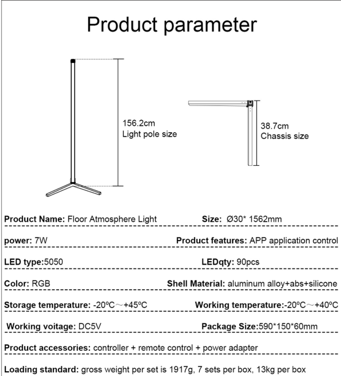 RGB LED Floor Lamp