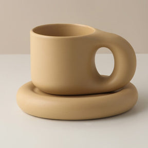 Creative Handmade Flower Coffee Cup with Plate