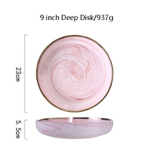 Pink Marbe Dinnerware Dinner Plates