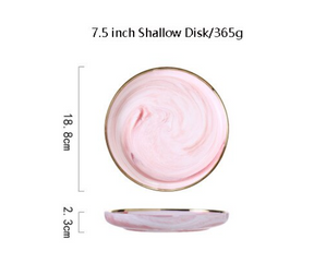 Pink Marbe Dinnerware Dinner Plates