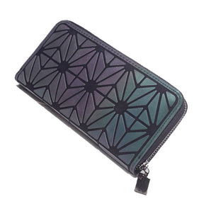 Slim Thin Women Purses Long Clutch Wallets Geometric Luminous Money Bag