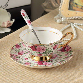 Europe Noble Bone China Coffee Cup Saucer Spoon Set 200ml