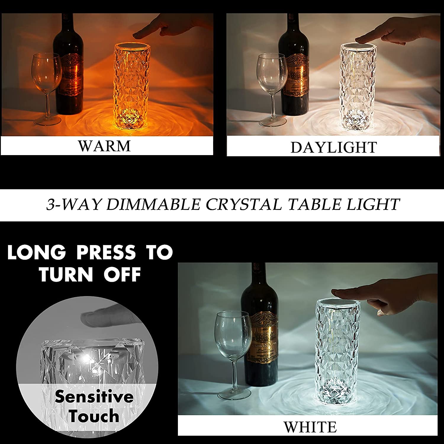 Diamond Crystal Touch Night Light