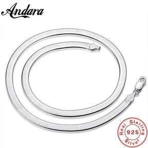 925 Silver Necklace 4MM Snake Chain Jewelry