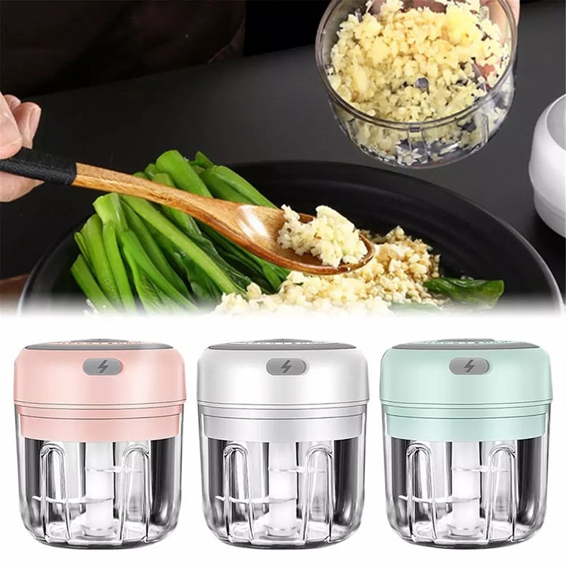 Electric Food Crusher Mini Garlic Press Garlic Crusher Vegetable Chopper