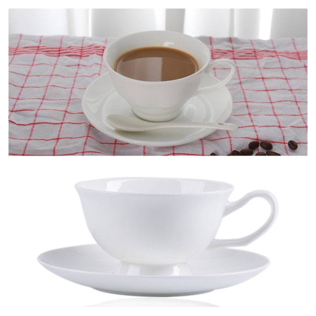 Europe Noble Bone China Coffee Cup Saucer Spoon Set 200ml