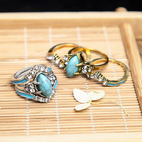 Achieving Dreams Turquoise 3-Piece Ring Set