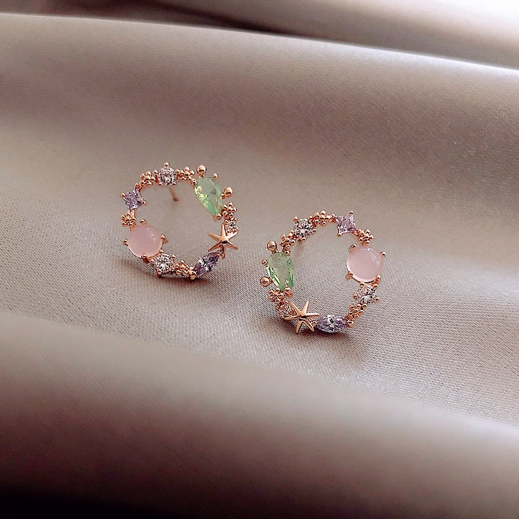 South Korean Style Circle Earrings for Girls