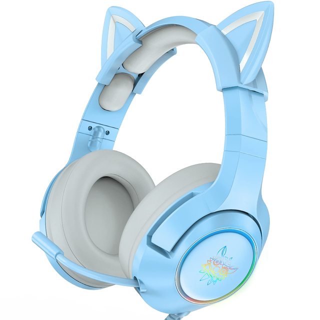 Onikuma K9 Pink Cute Cat Ear Headphone with Mic