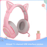 Onikuma K9 Pink Cute Cat Ear Headphone with Mic