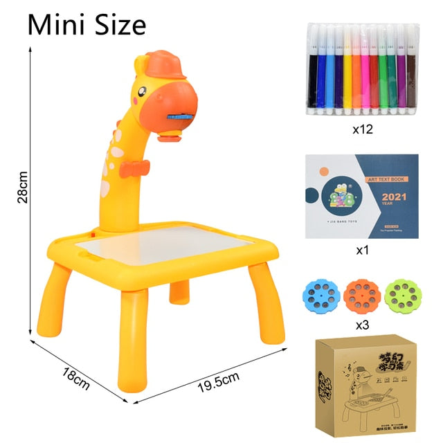 Kids Mini Led Art Drawing Table Set