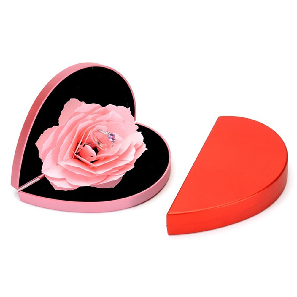 Heart Shape Wedding Ring Holder Box