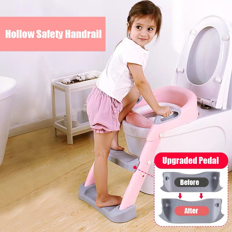 Folding Infant Potty Seat Training Chair with Step Stool Ladder