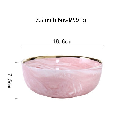 Pink Marbe Dinnerware Dinner Plates