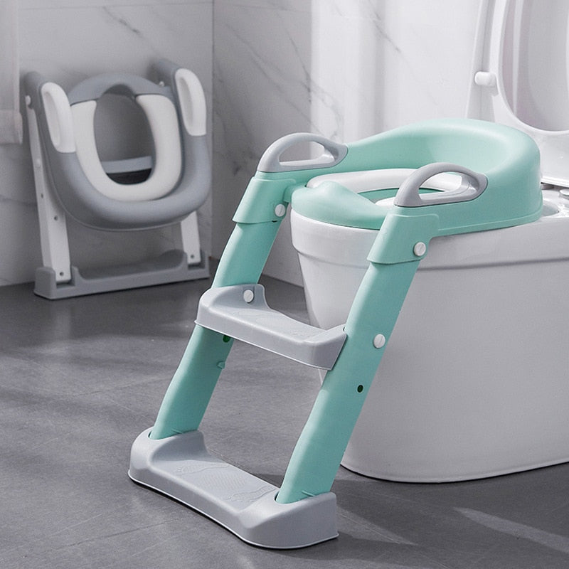 Folding Infant Potty Seat Training Chair with Step Stool Ladder