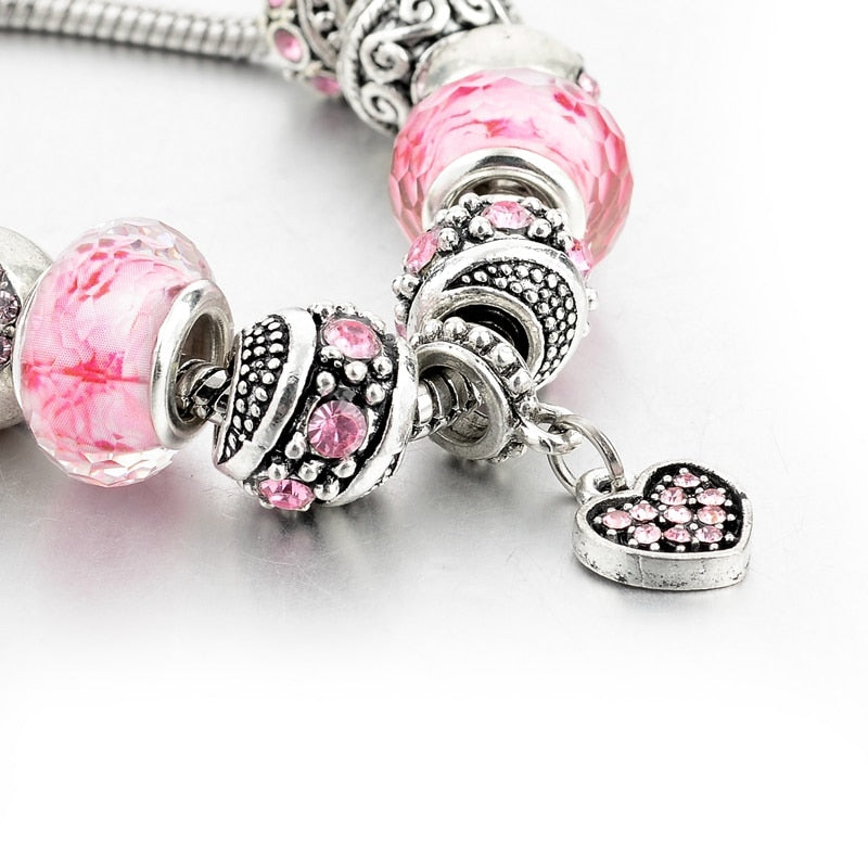 Tourmaline Heart Charm Bracelet