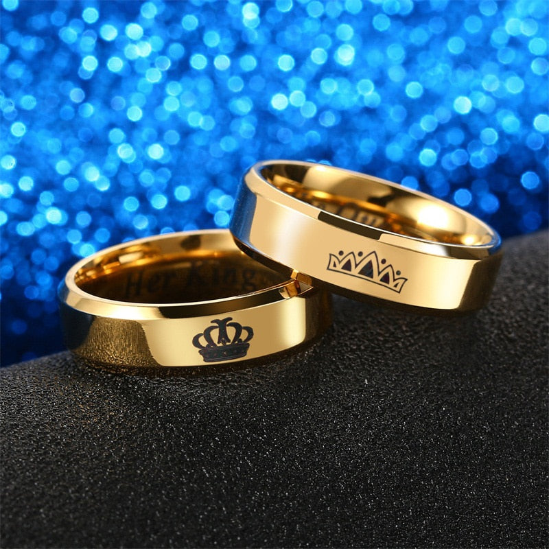 Her King His Queen Couple Crown Rings