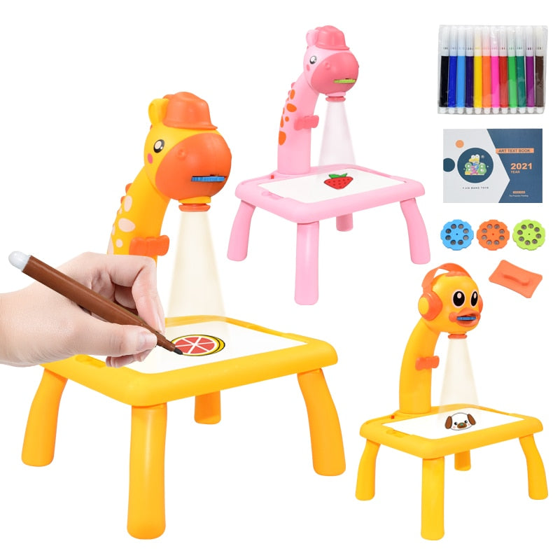 Kids Mini Led Art Drawing Table Set