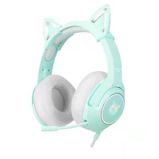 Onikuma K9 Pink Cute Cat Ear Headphone with Mic