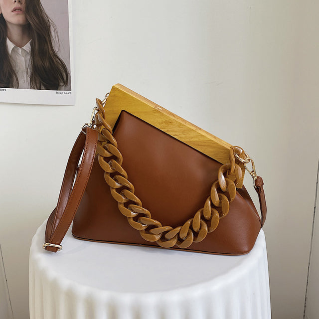 Wooden Handle Handbag