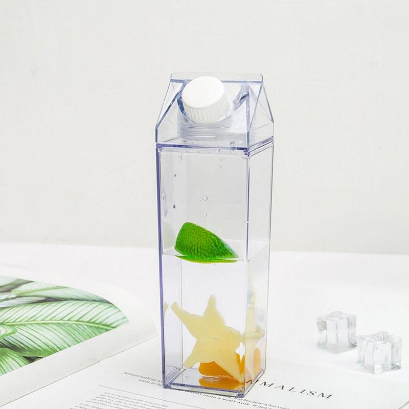 Transparent Milk Carton-Design Water Bottle