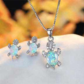 Sea Turtle Necklace and Earrings