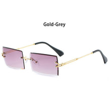 Rimless Small Rectangle Sunglasses UV400 Eyewear