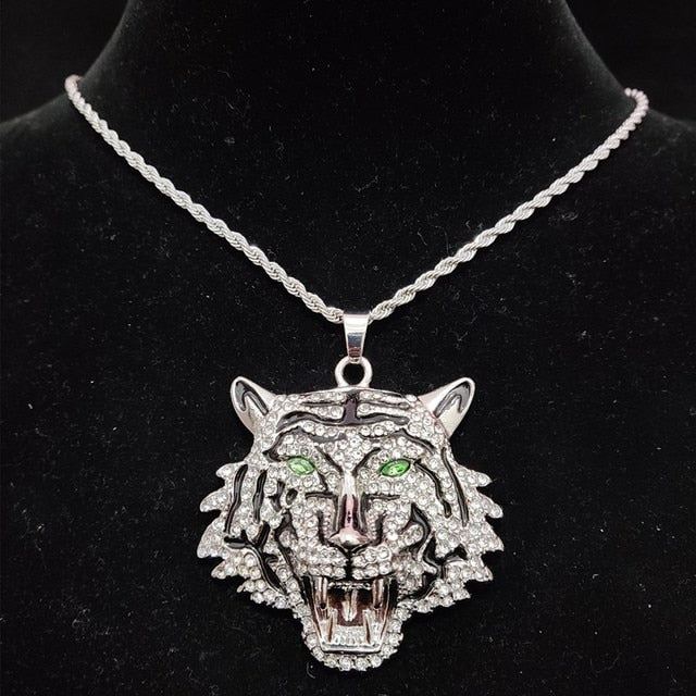 Tiger Crystal Pendant Necklace