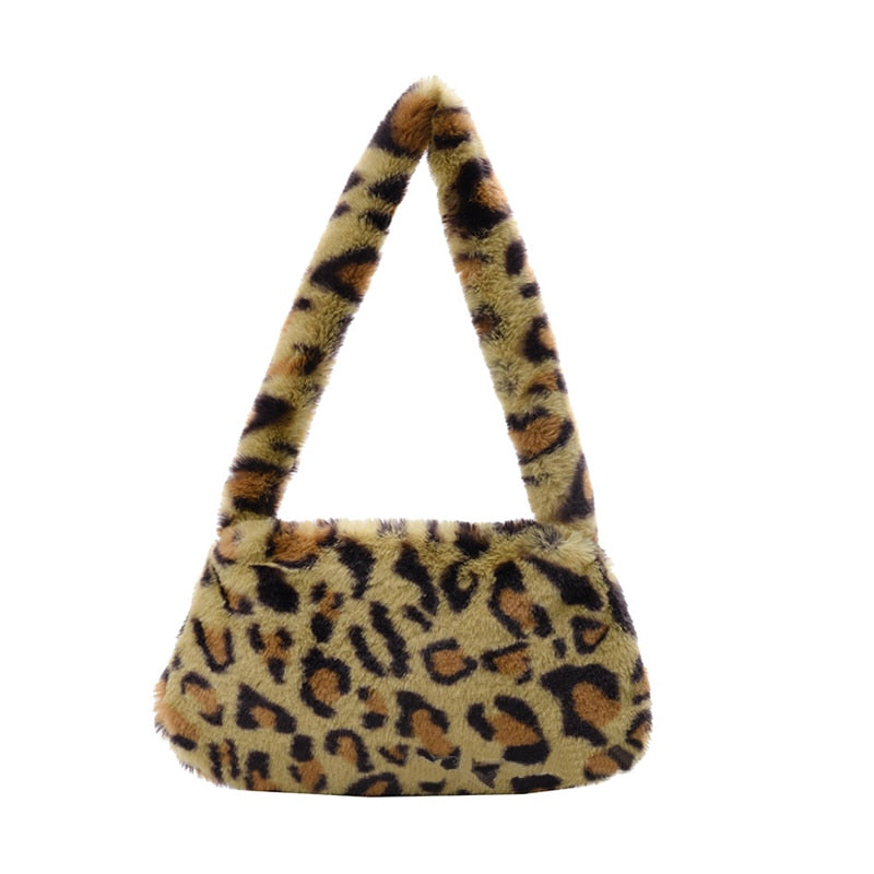 Winter Zebra Pattern Shoulder Underarm Bag