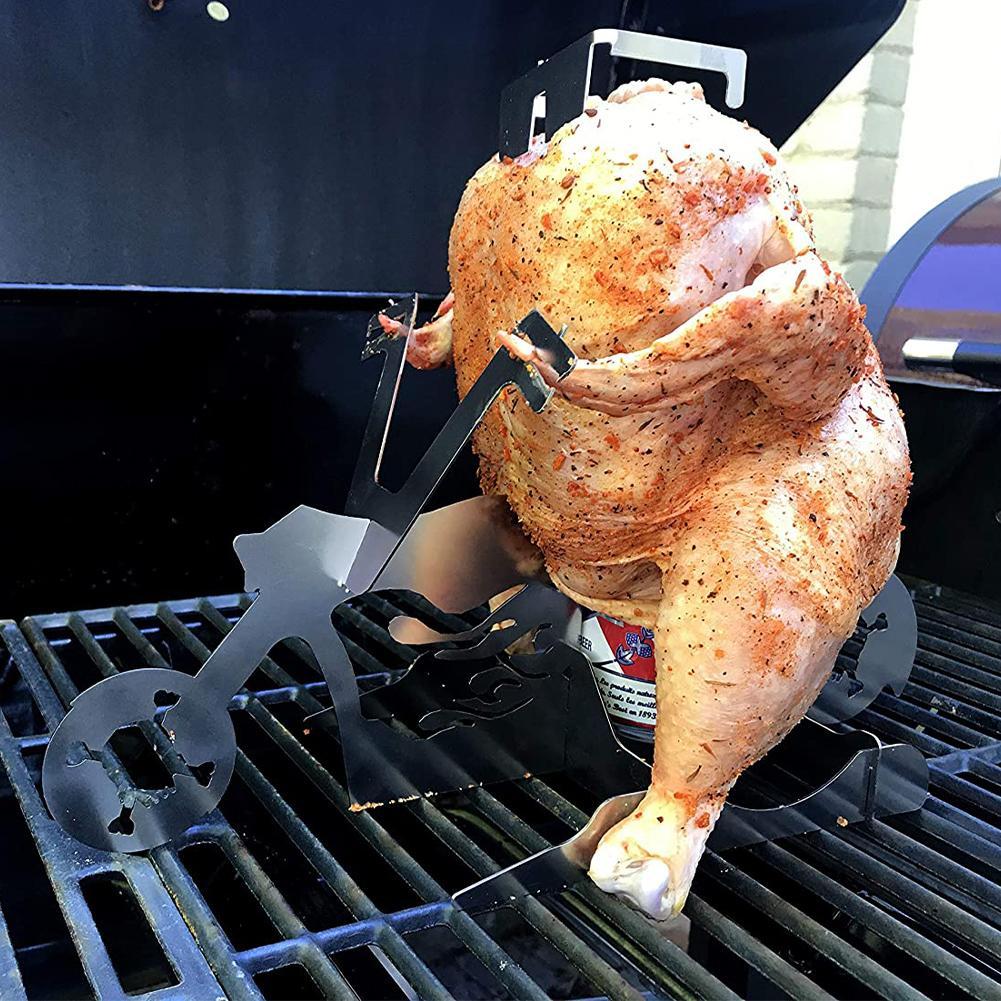 Chicken Stand Beer funny American Motorcycle BBQ Steel Rack Tools