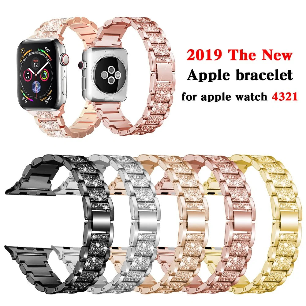 Band + Case Metal Strap For Apple Watches