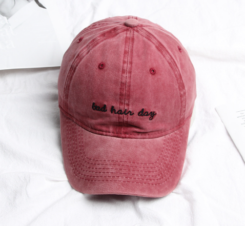 Baseball Cap Bad Hair Day Embroidery Letter