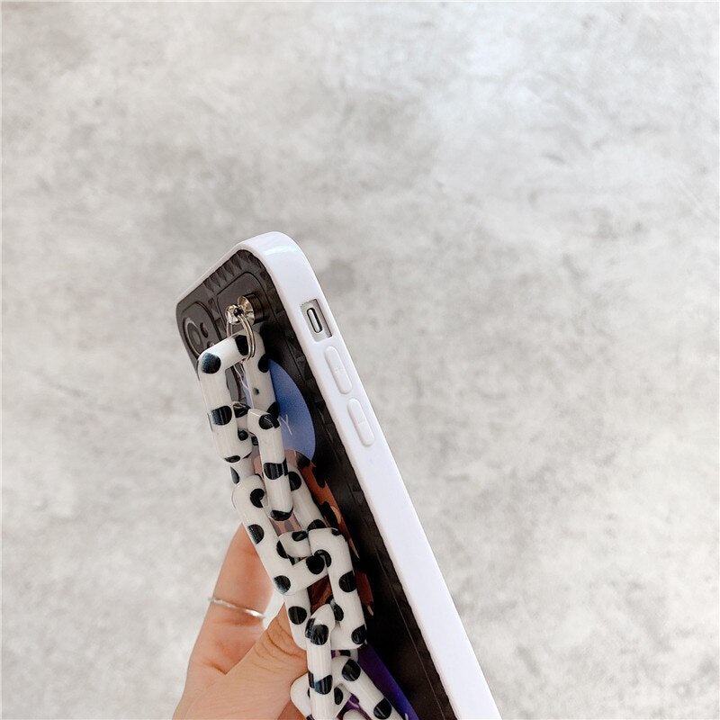 Leopard Print Letter Bracelet Phone Case For iPhone