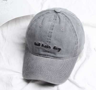 Baseball Cap Bad Hair Day Embroidery Letter